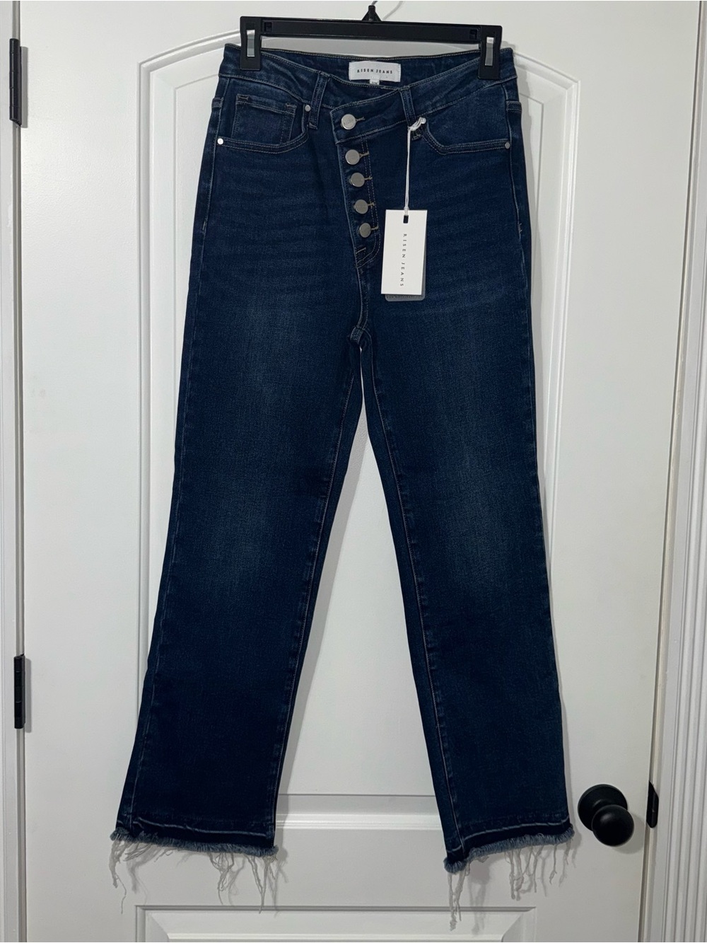 NWT Risen High Rise Crossover Button Fly Jeans Women’s Size 7 / 28